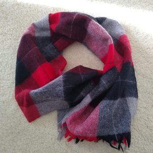 vintage 80s buffalo plaid long scarf NWOT